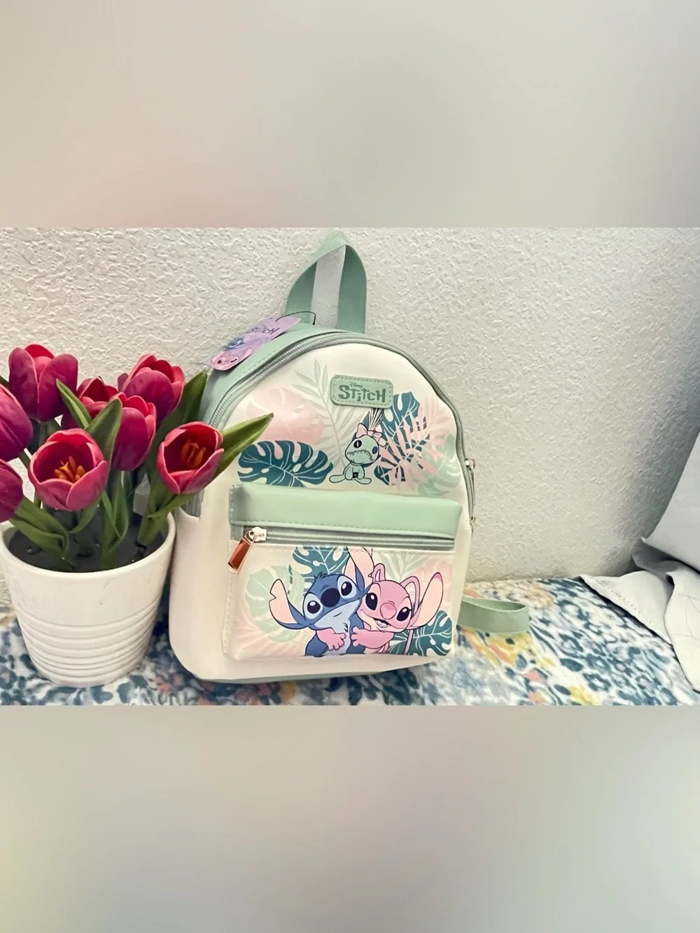 Stitch Kids Mini Backpack - Mint and Pink